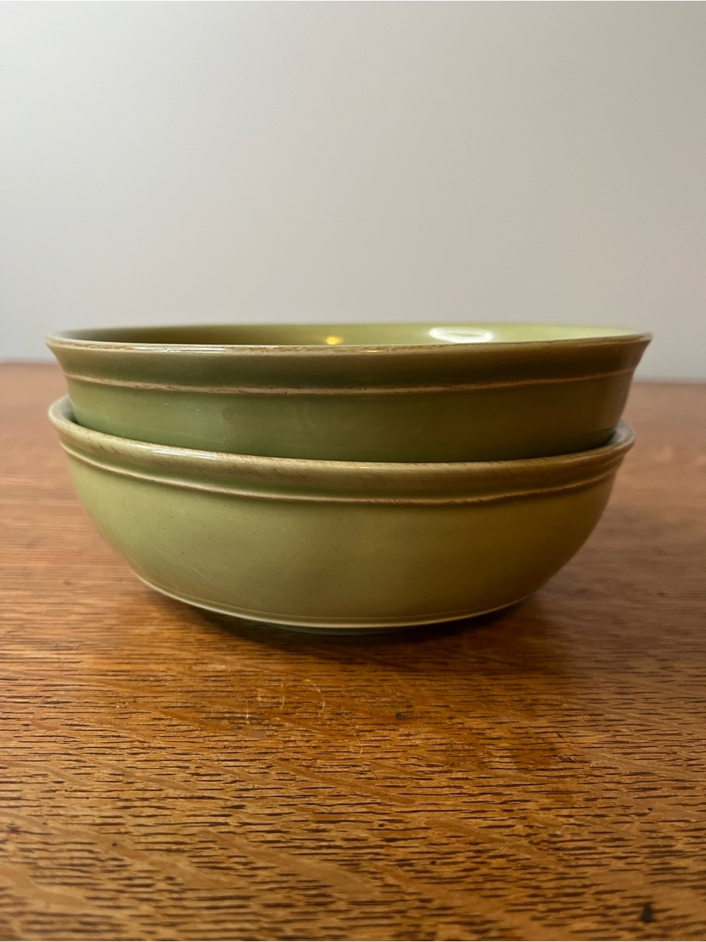 Set of 2 Pottery Barn China replacement  Cambria Mint 7” Soup Bowls Portugal